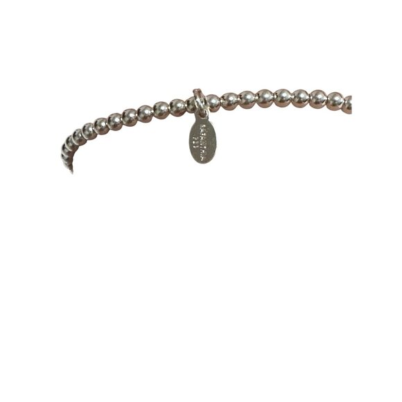 925 Sterling Silver Beaded Stretch Stacking Bracelet Size 7 - Picture 4 of 8